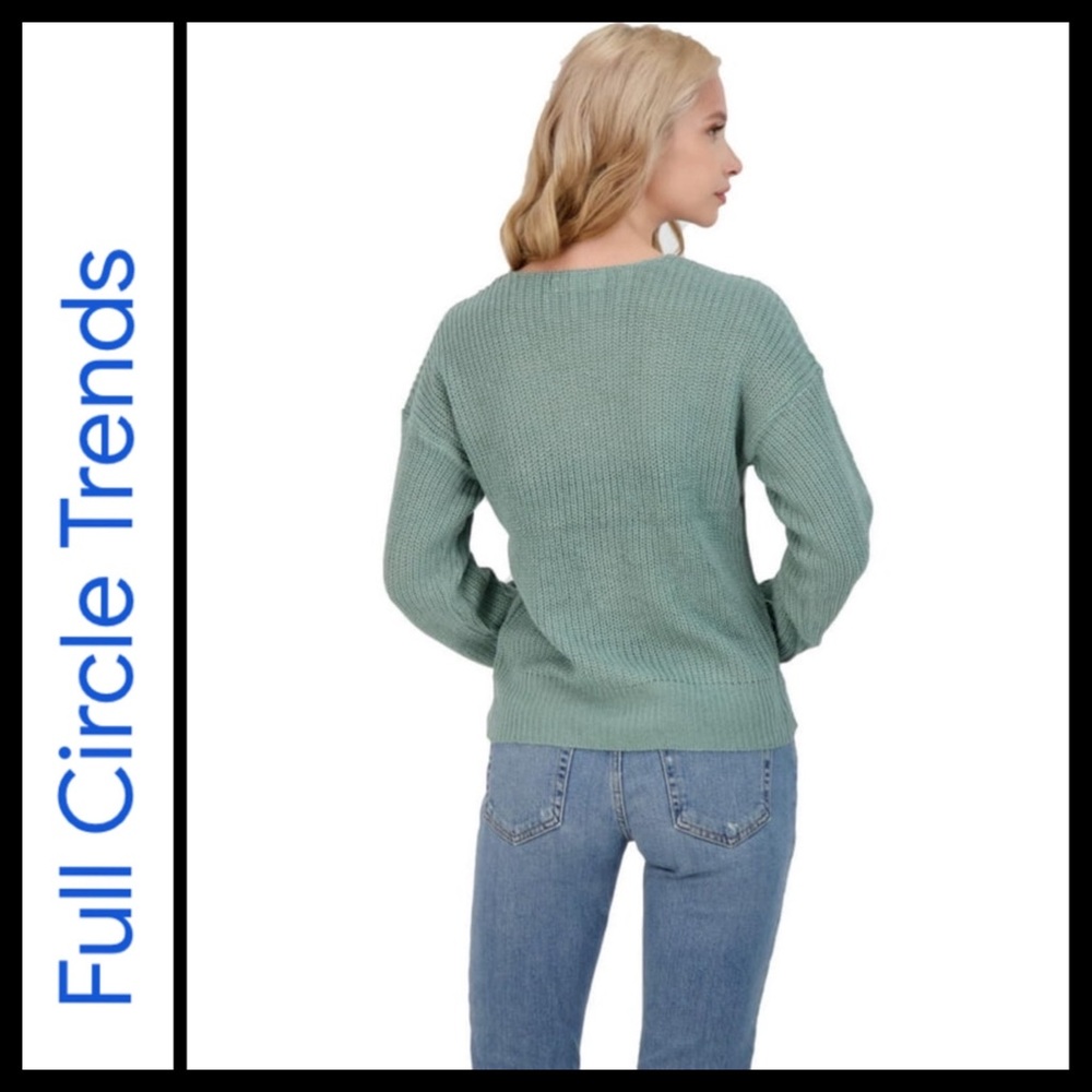 Nwot Full Circle Threads Knot Front Sweater View 3
